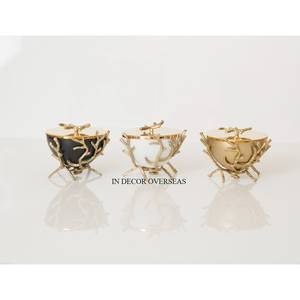 Arte creativo moderno Diseñador único Color negro Recubierto en polvo y quemador de incienso de metal chapado en oro de alta calidad Bakhoor DE LA India - Product Image 4