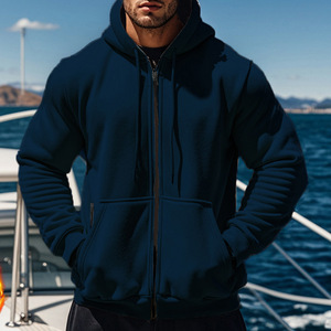 Conjunto de chándal de color sólido para hombre, conjunto de chándal para otoño e invierno, conjunto de pantalones de chándal con cremallera y Sudadera con capucha, conjunto de 2 piezas para hombre - Product Image 6