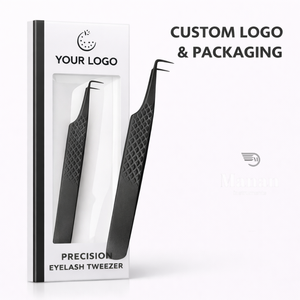 Pince à cils noire en acier inoxydable pour extensions, outil d'isolation de volume, préhension de précision, antidérapante, professionnelle, OEM - Product Image 6