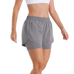 Nouvelle vente chaude femmes taille haute Shorts de course entraînement femmes Shorts Double couche Fitness yoga porter avec poches 2026 - Product Image 1