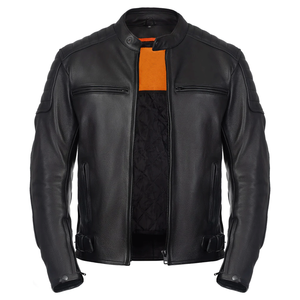 Men's Challenger Black Premium Leather Motorcycle Jacket Classy Waterproof Road Protected Motorbike Jacket For Men - Product Image 6