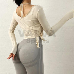 เสื้อยืดออกกำลังกายระบายอากาศได้ดีสำหรับผู้หญิงเสื้อออกกำลังกายขนาดใหญ่พิเศษตัดด้านหลังสำหรับโยคะ - Product Image 6