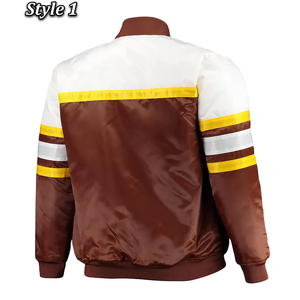 Haute meilleure qualité Top Quality100 % Polyester tricoté tissu Satin Bomber veste de Baseball pour hommes femmes broderie personnalisée Logo respirant - Product Image 3