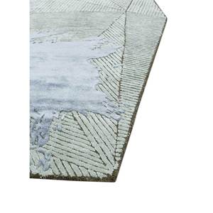 Alfombra Adrift Blue Classic Tra-15231 de Lana y Viscosa Hecha a Mano, 10 mm, Rectangular, con Patrón Jacquard Abstracto para el Hogar y el Pasillo - Product Image 4