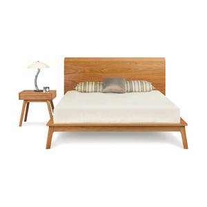 Modern Minimalist Durable <b>Bedroom</b> <b>Set</b> Natural Color Wooden Bedframe Made of Teak Mahogany Suar Wood for Hotels Villas-051209 - Product Image 2