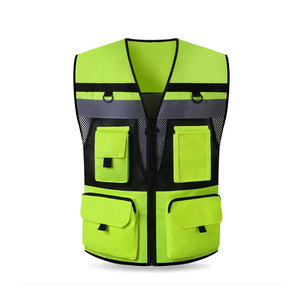 Chaqueta reflectante de alta visibilidad con varios bolsillos y logotipo personalizado, uniforme de trabajo de ingeniero de seguridad, chaleco de seguridad de alta visibilidad con bolsillo - Product Image 3