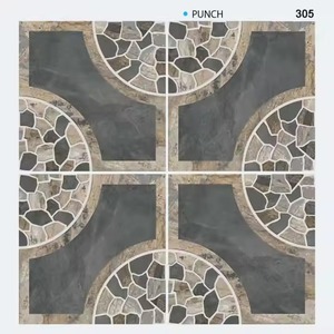 กระเบื้องพอร์ซเลนสำหรับจอดรถดีไซน์ดิจิตอลขนาด400x400มม. แผ่นกันลื่นต้านเชื้อแบคทีเรียเนื้อแข็งสำหรับสวนโรงแรมส่งออก - Product Image 4