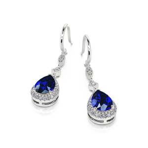 Boucles d'oreilles pendantes en argent sterling de forme poire Jeulia - Product Image 3