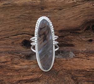 925 argent Sterling Agate pierre précieuse bague à la main trois couches bande Style classique cadeau de mariage unisexe pierre naturelle Artisan - Product Image 6