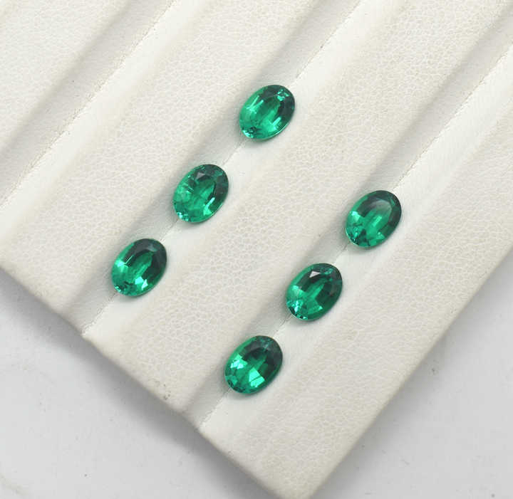 Lab Grown Oval Emerald, Hydrothermal Emerald, Lovely Vivid Dark Green Colombian Emerald, Loose Gemstone, 9X7 mm 11X9 mm 14X10 mm