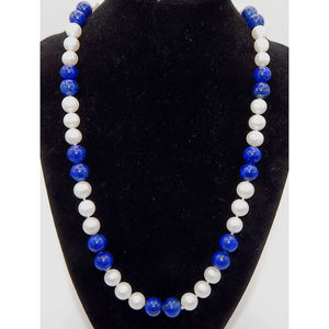 Straordinaria Lapis in oro 14K accentato e collana di perle di qualità gemma! - Product Image 3