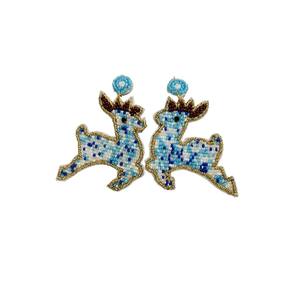 Pendientes de Reno con Cuentas Hechos a Mano para Mujer, Joyería Festiva para las Fiestas, Pendientes Ligeros y Elegantes - Product Image 1