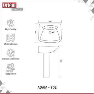 Worldwide Supplier Selling High Quality Made in India White Premium Ceramic Sanitary Ware Hand Wash <b>Basin</b> Sink Pedestal - Product Image 3