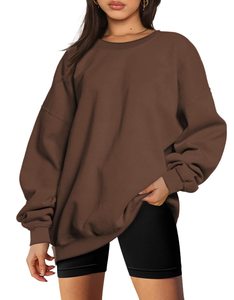 Sweat-shirt streetwear en polaire uni pour femme de qualité supérieure avec logo personnalisé, respirant et anti-plis, position du logo sur le devant - Product Image 1