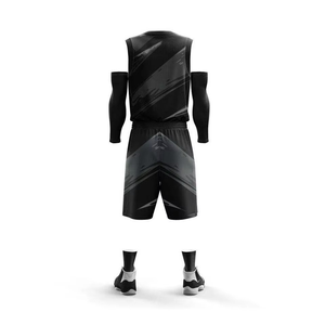 Ensemble d'uniformes de basketball personnalisés, vêtements de sport courts, ensemble d'uniformes de basketball respirant, séchage rapide, confortable, unisexe, 100% - Product Image 3