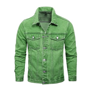 Veste en jean pour homme en gros, printemps, coupe-vent, polaire standard, chaude, décontractée, col rabattu, logo sur le devant, par HI 2026 - Product Image 1