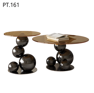 Juego de Mesa Central de anidación Tapa de mármol tradicional Acero inoxidable Lujo Clásico Hogar Dormitorio Sala de estar Café Cocina Uso - Product Image 6