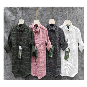 Vente en gros Design personnalisé garçons chemise décontractée à manches longues automne enfants lin jacquard séchage rapide caractéristique - Product Image 2