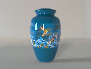 Urna de cremación de colibrí de Color Phanton verde para cenizas humanas que incluye bolsa de terciopelo gratis - Product Image 5