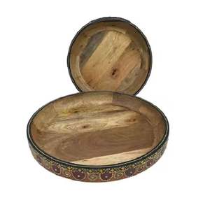 Bandeja grande de madera para aperitivos, frutas, queso y pizza, tabla de servir de madera hecha a mano Premium para uso diario en la cocina - Product Image 2