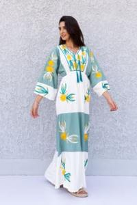 Femmes élégant à manches longues Maxi robe été automne <span class=keywords><strong>plage</strong></span> vacances broderie florale <span class=keywords><strong>déco</strong></span> dentelle tissé nouveau Style décontracté à la mode - Product Image 2