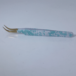 แหนบถอนขนตาสแตนเลสคุณภาพดีแหนบสำหรับขนตาแบบตรงโค้งเคลือบหินอ่อน - Product Image 3