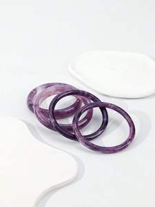 Brazalete de resina Irregular de tamaño pequeño, brazalete de apertura de resina acrílica para mujeres y niñas, pulsera exquisita transparente, joyería de muñeca - Product Image 4