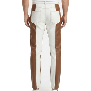 Pantalones de Cuero Premium para Hombre, Corte Ajustado, con Bolsillos, Pantalones de Cuero Genuino para Motocicleta, Pantalones de Cuero OEM - Product Image 2