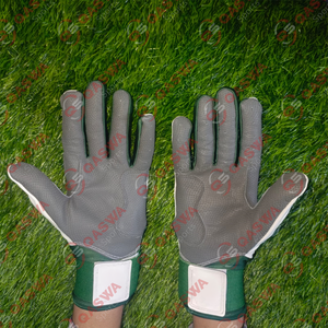 Gants en cuir à manchette longue de conception unique Gants de frappe de baseball de couleur blanche et verte Gants de frappeur de softball en cuir de vente chaude - Product Image 4