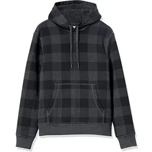 Sweat-shirt à capuche gris anthracite pour homme, coupe classique, en molleton décontracté avec poche avant, collection automne 2027 - Product Image 3