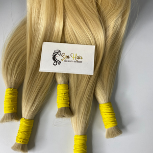 Extensiones de Cabello Humano Vietnamita Natural, Color Rubio 613, Liso Sedoso, Remy, de la Marca Sun Hair Company - Product Image 4