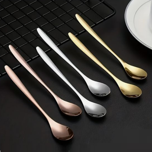 Silver <b>Gold</b> Finished Handle Spoon Fork Kitchen Tabletop Flatware <b>Sets</b> Hotel Dinnerware <b>Cutlery</b> Hotel Catering Use\\ - Product Image 1
