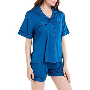 Pigiama con bottone a manica corta Set ly714 _ 4 indumenti da notte in morbido Spandex con Logo personalizzato elastico in vita ODM/OEM MOQ 2 pz - Product Image 1