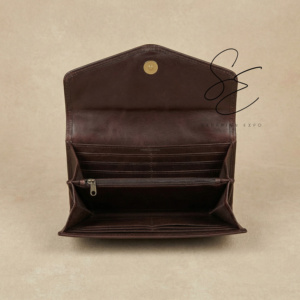 Trending Checkered Design Clutch with Detachable <b>Wristlet</b> Hair On Genuine Leather Wallet Handcrafted Embossed Leather Purse - Product Image 5