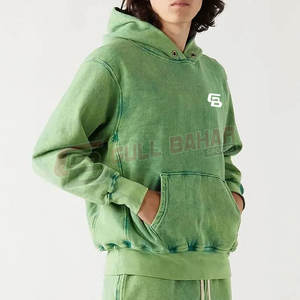 Sudadera con capucha para hombre con efecto de lavado mineral y diseño de ropa urbana Sudadera con capucha básica de lavado ácido - Product Image 4