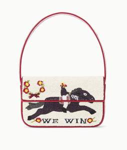 Sac à bandoulière noir fait main perlé, motif champignon, sac de soirée pour femme, sacs à main en tissu perlé, sacs à rabat pour femme pour le quotidien - Product Image 2