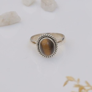 Anillo giratorio de ojo de tigre con piedras preciosas naturales hechas a mano de Plata de Ley 925, anillo sólido de la mejor calidad con estampado 925 - Product Image 2