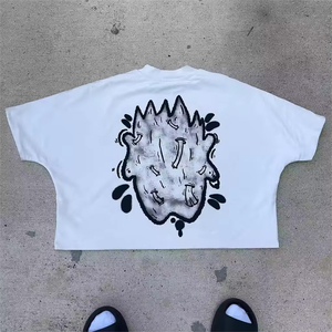 Personnalisable 100% coton hommes surdimensionnés recadrée Boxy T-Shirts 300 GSM poids lourd goutte épaule haute qualité grande taille - Product Image 6