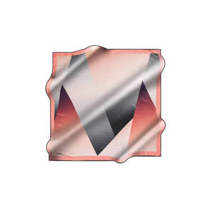 <b>Silk</b> <b>Square</b> Geometric Pattern <b>Scarf</b> in Powder Pink - Product Image 1