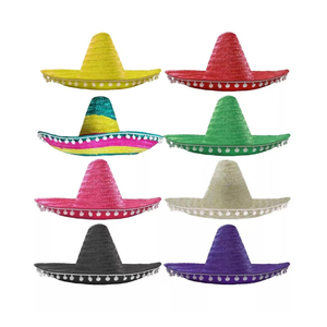 Phong cách Mới Mùa Hè Mexican sombrero mũ rộng vành-Mũ Rơm đầy màu sắc bên-Mũ Mexican với logo tùy chỉnh - Product Image 1
