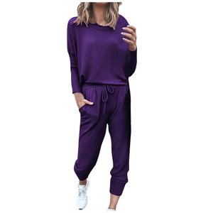 Personnalisé Nouveau Femmes Surdimensionné Deux Pièces Sport Jogging Porter Hiver Casual Imprimer À Capuche Pantalon Blanc Coupe Ample Tissu - Product Image 1