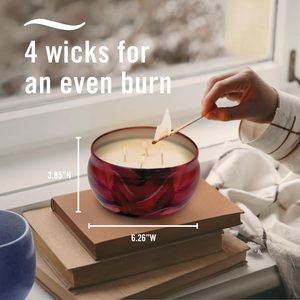 Vela Aromática Febreze, Aroma a Manzanas Horneadas con Canela, Vela de 4 Mechas, Lata Reutilizable, Quema Uniforme de Larga Duración, 11 oz, Paquete Individual - Product Image 2