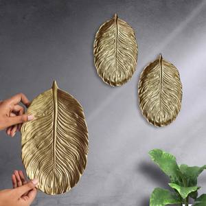 Plaque décorative en MDF de feuilles de palmier en aluminium marron convient à la décoration intérieure et à la plaque décorative La plaque est sculptée - Product Image 1