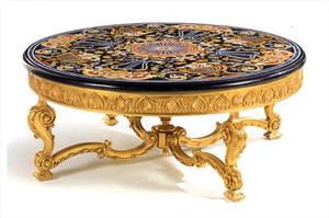 Mesa de centro con diseño de incrustaciones de mármol con incrustaciones de piedras preciosas duraderas para el hogar, muebles de sala de estar, emperatriz tranquila - Product Image 3