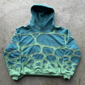 เสื้อกันหนาวมีฮู้ดสองชั้นแบบสวมหัวสำหรับผู้ชายฟอกสีแนววินเทจ - Product Image 1