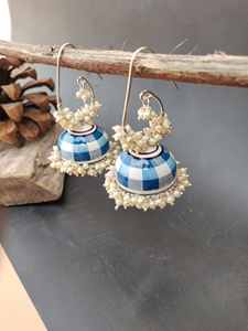 Latest Fashion Indian Meenakari Jhumki <b>Dangle</b> <b>Earrings</b> Vibrant Enamel Work <b>Pearl</b> Drop Accents for Women Directly Manufacturers - Product Image 3