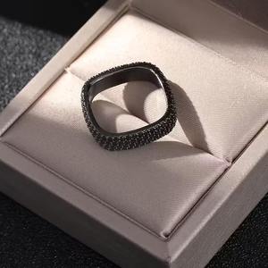 Bague éternelle pour homme en moissanite noire plaquée argent 925 |   Bijoux fins de luxe modernes et audacieux - Product Image 4