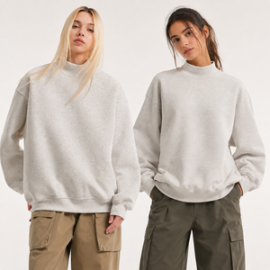 Sweatshirt Manufacturer Wholesale Custom Vintage Cotton Blends Mock Neck Sweatshirts Men's Women's Mockneck Sweatshirts - Product Image 4