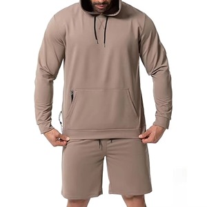 Ensemble sweat-shirt et short décontracté pour homme, 100% coton, séchage rapide, personnalisable, vêtements d'extérieur - Product Image 2