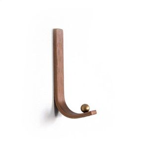 Decorative wooden heart wall hook <b>hanger</b> with golden metal <b>clothes</b> knob stylish coat rack wall mounted organizer entryway stand - Product Image 5